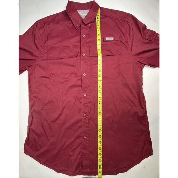 Ocean+Coast Mens Small Burgundy Vented Button Up Shirt Fishing Outdoors - Picture 13 of 13